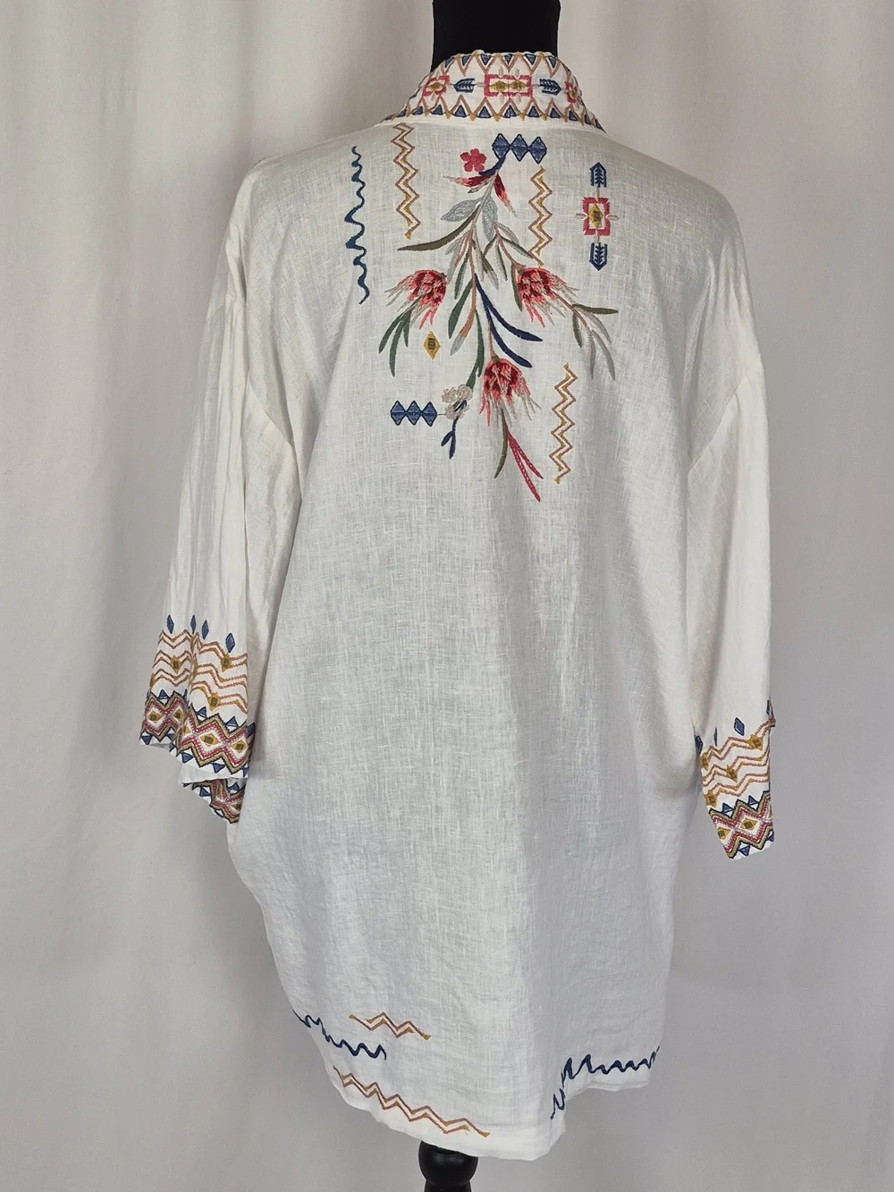 Johnny Was Watipaso Linen Open Front Kimono / Cardigan - Size L